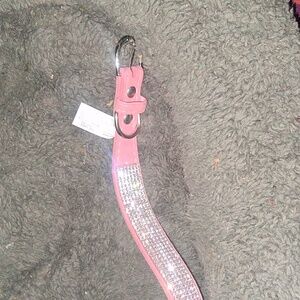 Large Pink Dog Collar with Rhinestones – New, Never Used